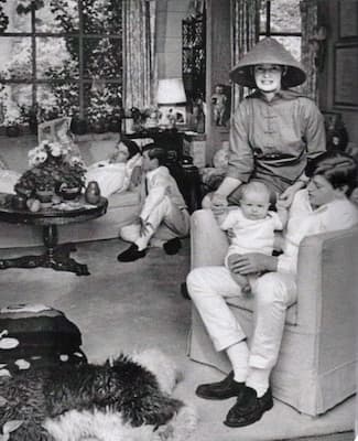 Christopher, with Gloria Vanderbilt, Wyatt Cooper, Carter Cooper and Leopold Stokowski, in 1966.