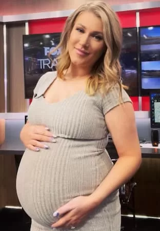 Baker during her twin's pregnancy